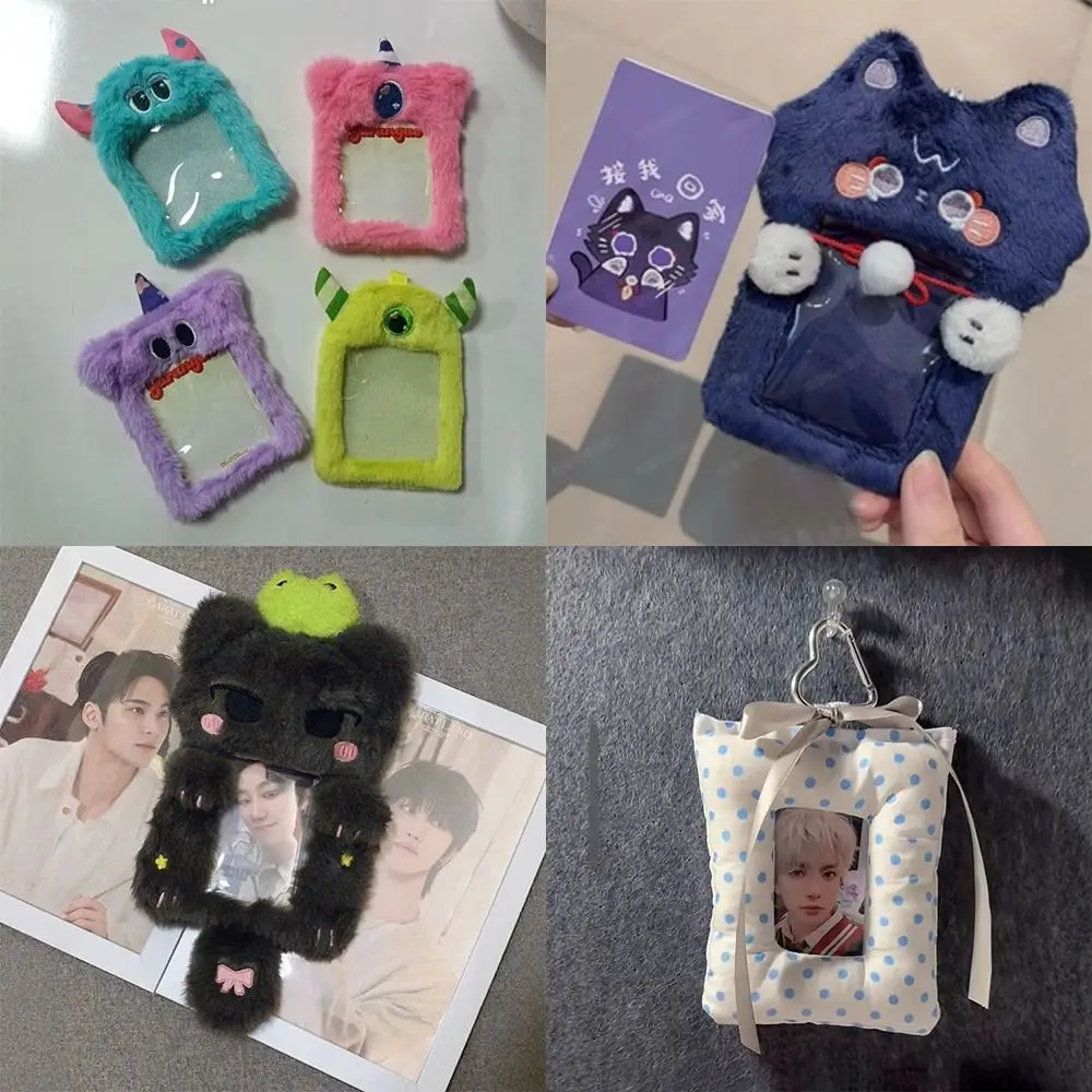 

Fashion Cartoon Photo Card Holder Bag Pendant Cute Plush Photocard Case Idol Photos Protective Cover Photocard Case for Fans