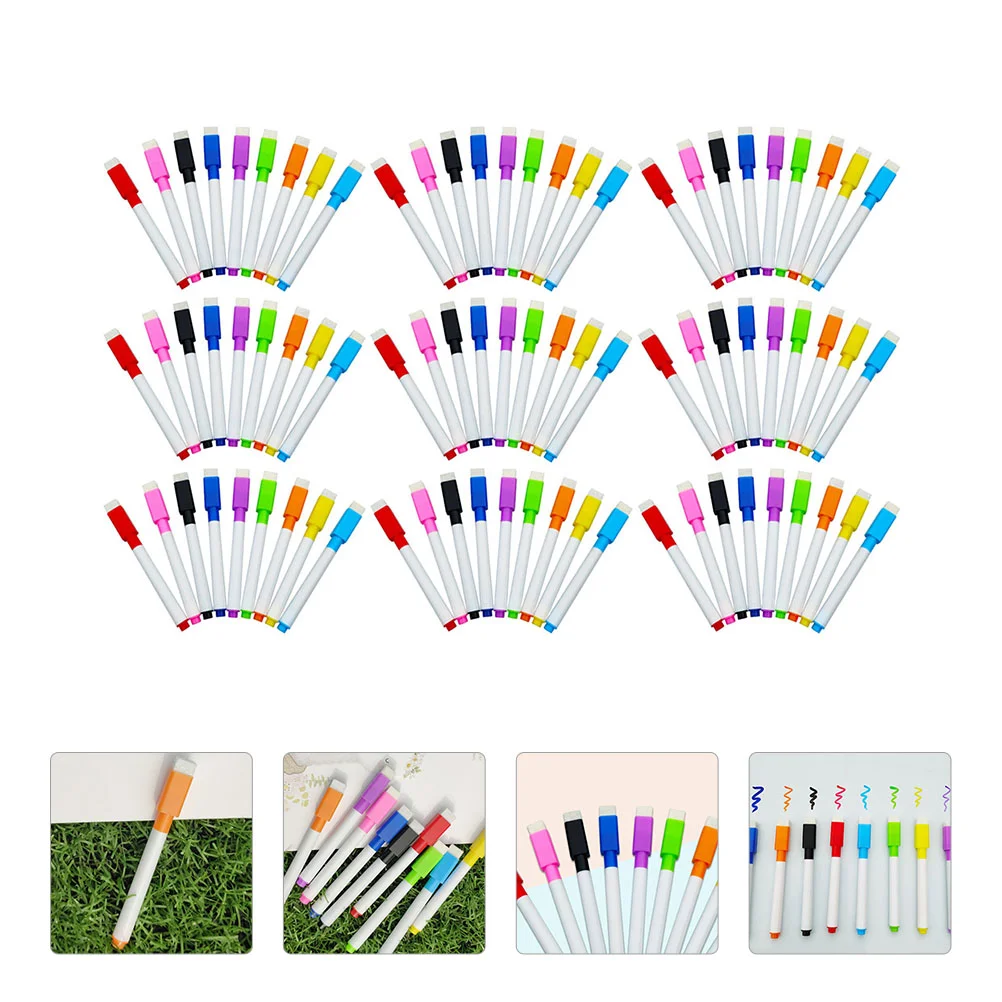 

Wipe Marking Pen with Brush White Board Markers Erasable Whiteboard Stationery for Office School Fine Tip Erase Dry