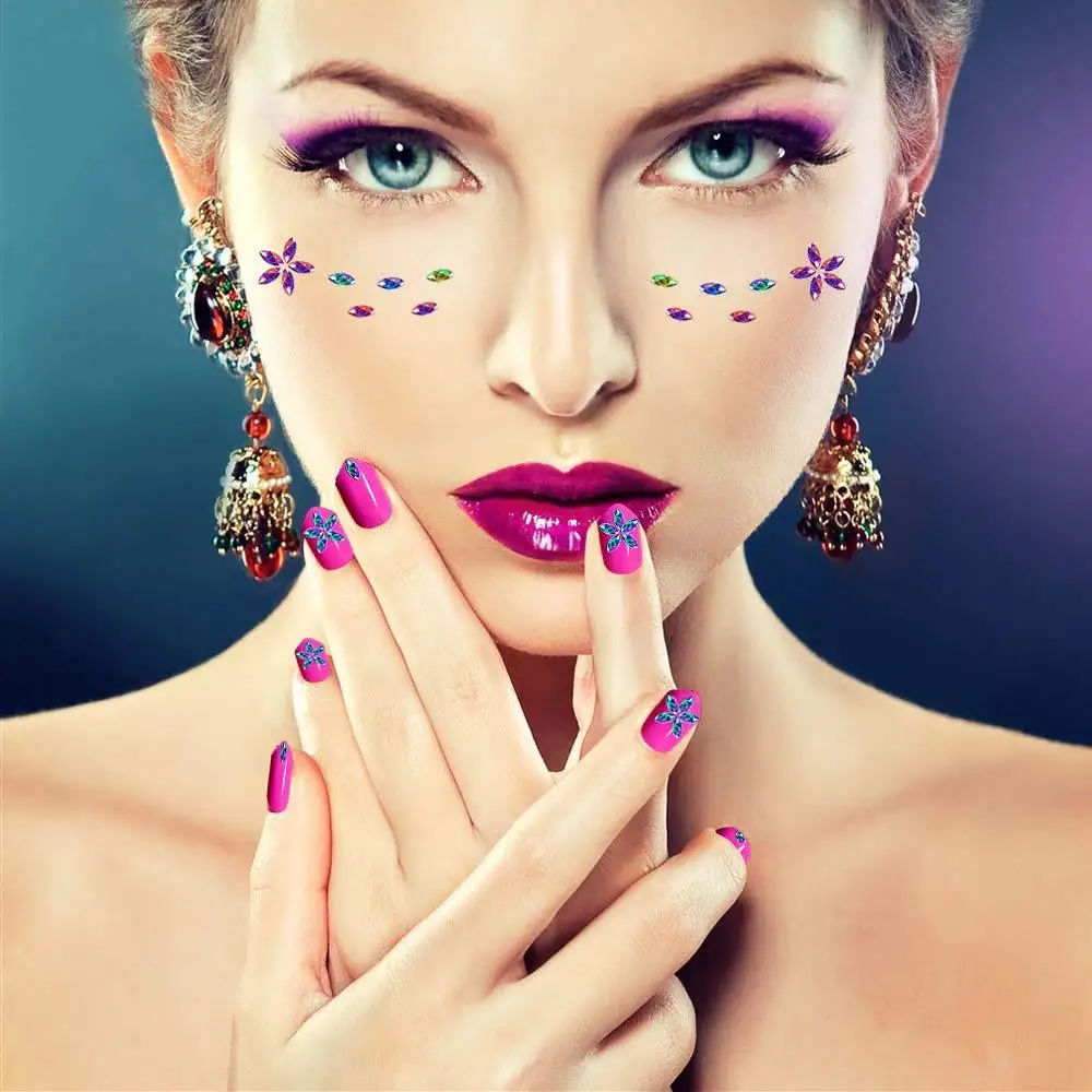 Tatuaje temporal con purpurina con plantillas, 30 colores brillantes, adultos, niños, artes corporales, Kit de maquillaj