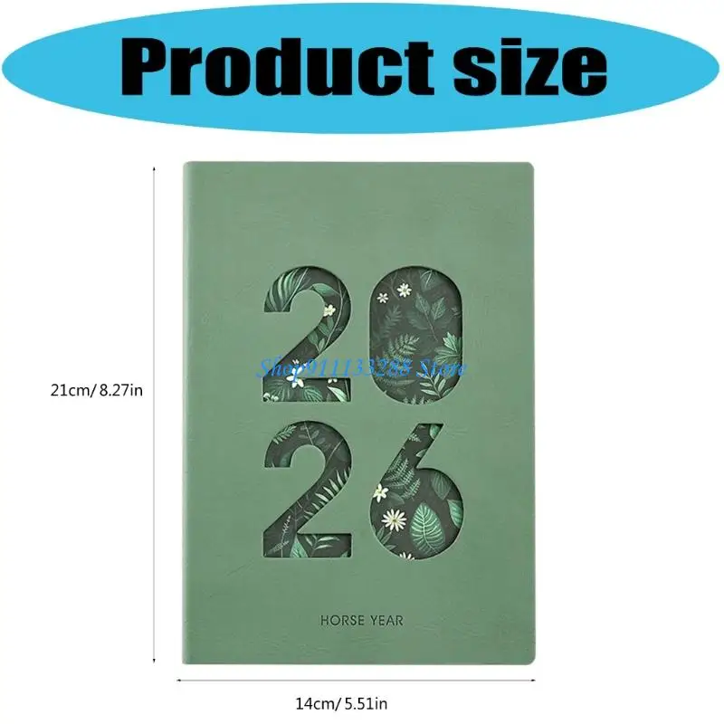 G88D Ежедневник на 2026 год, 400 страниц, датированный, кожаный, в мягкой обложке, академический ежедневник с красочной отметкой