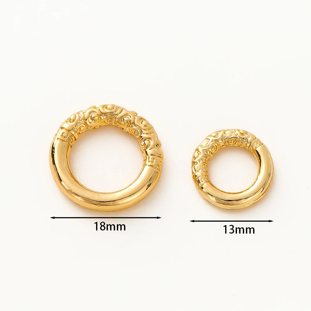 10pcs/lot 18K Gold Plated Large Round Metal D Ring Buckles Clasp Web For Leather Belt Bags Garment DIY Crafts Jewelry Making