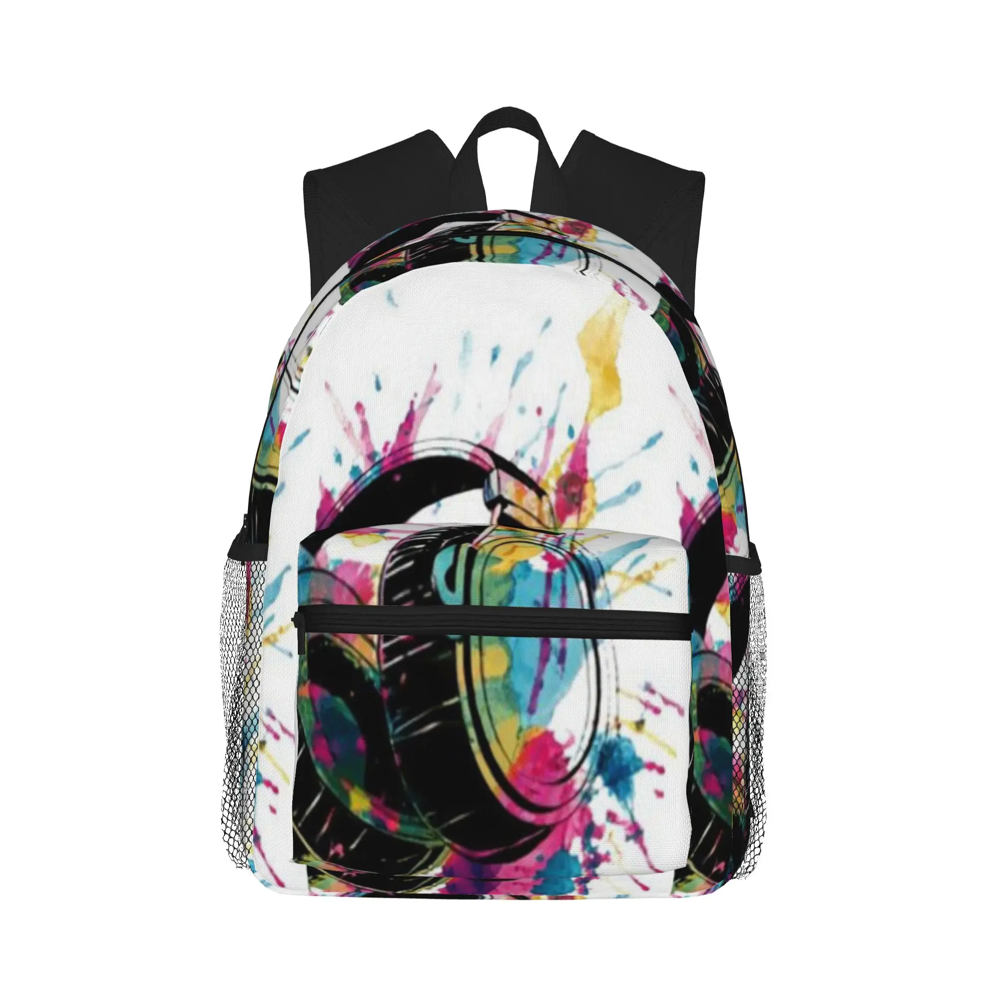 

Splatter Headphones Casual Backpack for Students and Adults Bag