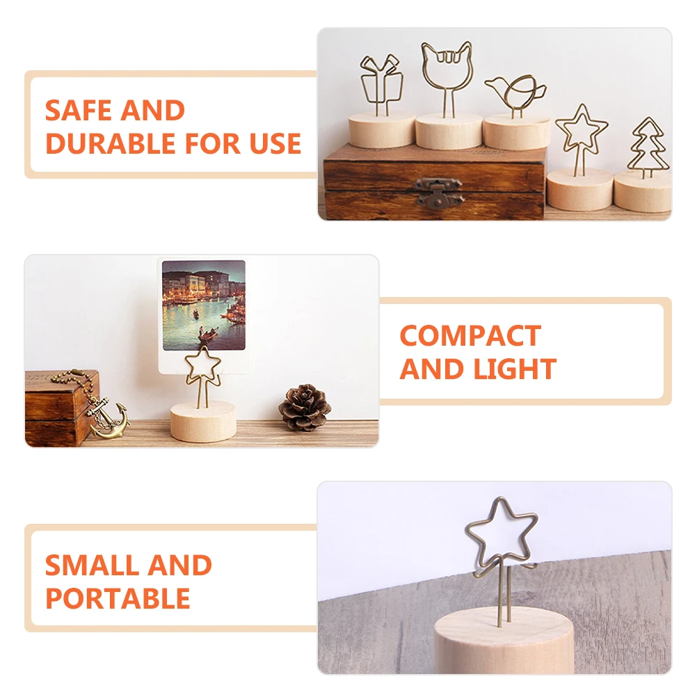 

12 Pcs Photo Clip Table Number Holder Picture Stand Cards Place Holders Sign Wedding for Tables