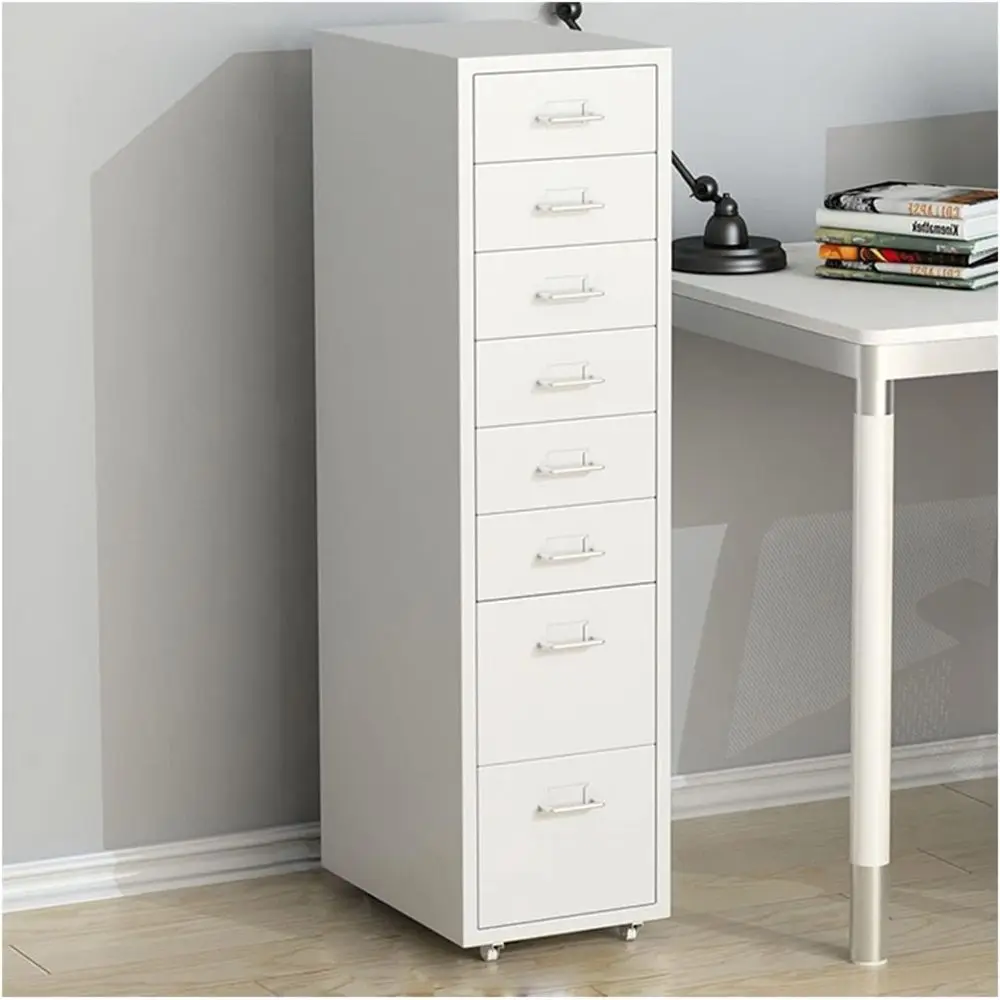 

1.4mm Thick, Elegant White Fully Assembled Locking Metal File Cabinet for Home or Office