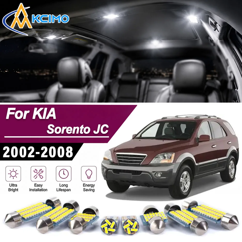 Plug And Play Canbus Error Free LED Indoor Lighting Bulbs Accessories For KIA Sorento JC 2002-2008 Auto Interior Lights