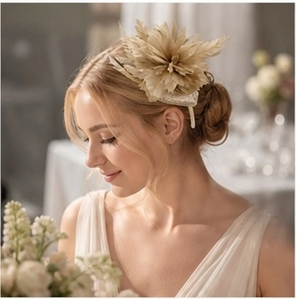 Women Fascinators Nylon ABS Faux Plume Delicate Design Lovely Elegant Evening Dress Formal Outfit Tea Hat Church Headpiece