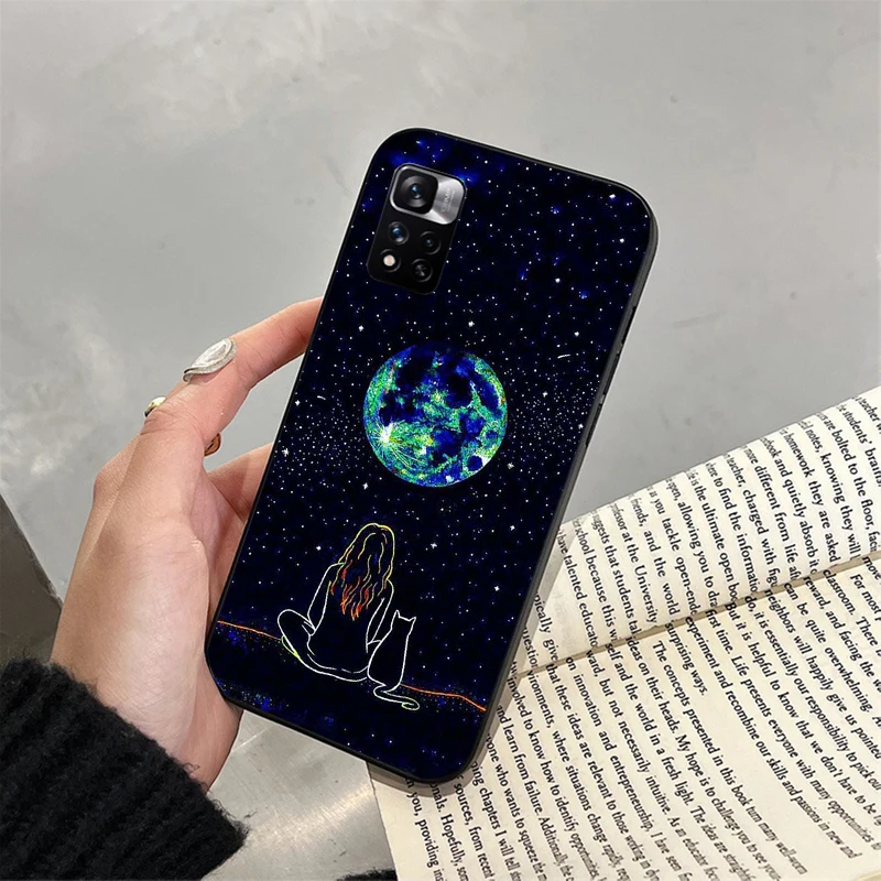 Capa de telefone bonito do gato do amor, Shell para Xiaomi Redmi Note 13 12 Pro 11S 11 10 Pro 10 S 12S e Redmi 10