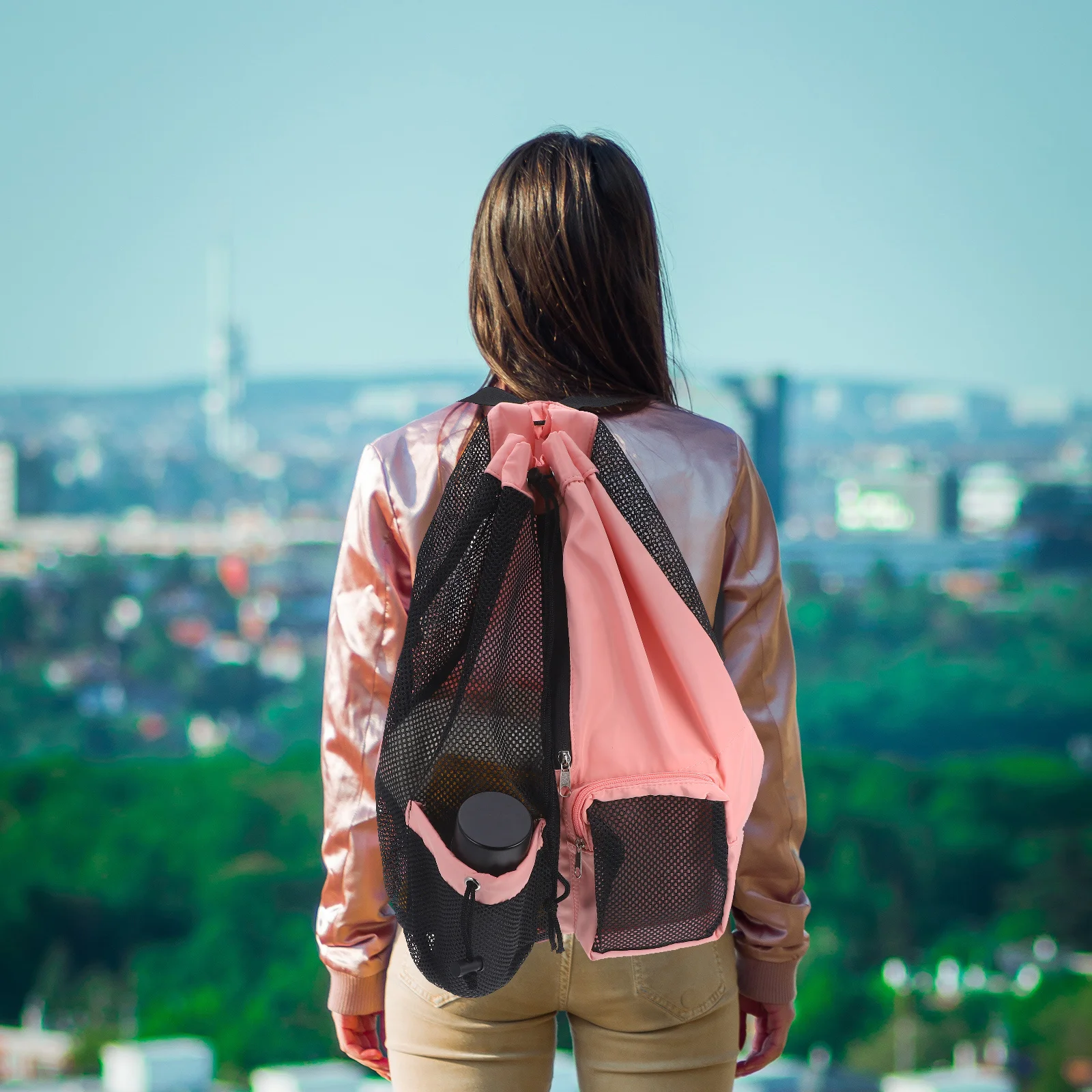 Drawstring Backpack Waterproof Swimming Bag Large Capacity Mesh Sport Travel Fitness Gym Bag Unisex Swim Bags for Men Women