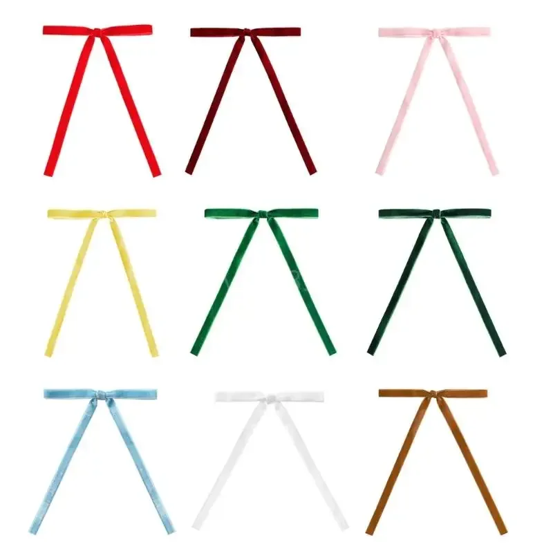 20 벨벳 크리스마스 Bowknot 수제 리본 활 휴일 선물 포장 및 장식 트위스트 넥타이 Bowtie 팩