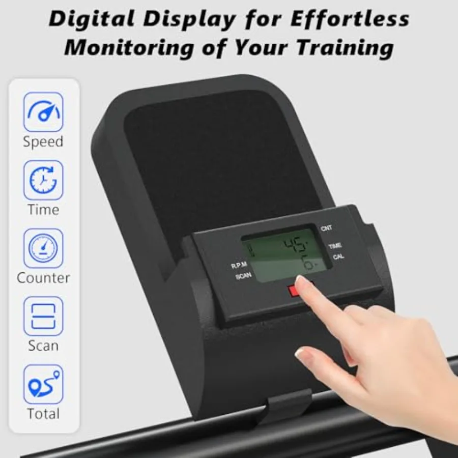 Home gym stair stepper machine: folding vertical climber with LCD monitor and handlebars low-impact full-body workout equipment - view 5