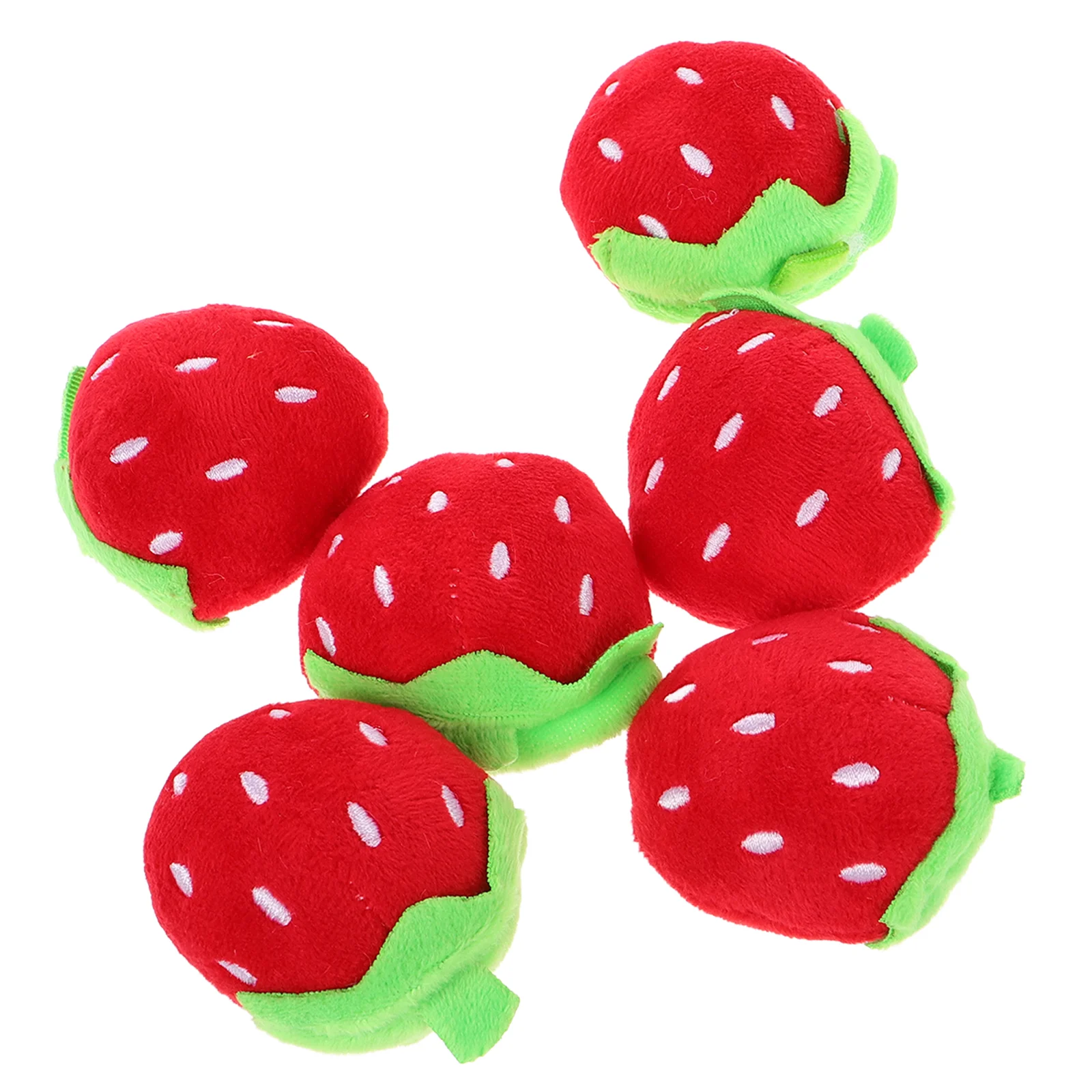 6 Pcs Plush Dolls Strawberry Baby Toys Pp Cotton Stuffed Fruit Pendants Soft Fruits