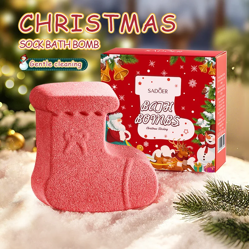 

100 г Рождественский подарок-бомба для душа подходит для отшелушивания, купания, морской соли, нежной и гладкой кожи, сокровищ для растирания грязи