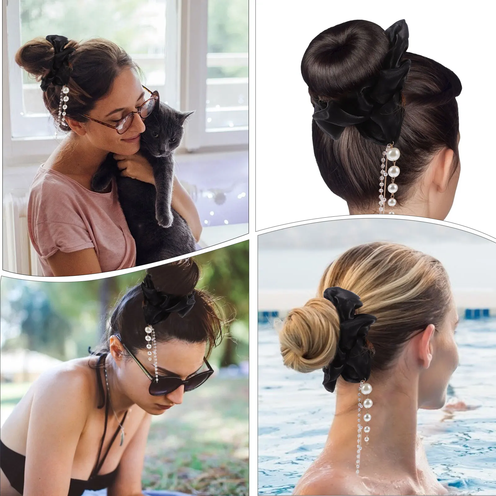 

Tassel Rubber Band Thick Styling Hair Ties Cloth Scrunchies Scrunchy Accessories for Women Female Headdress Crimp