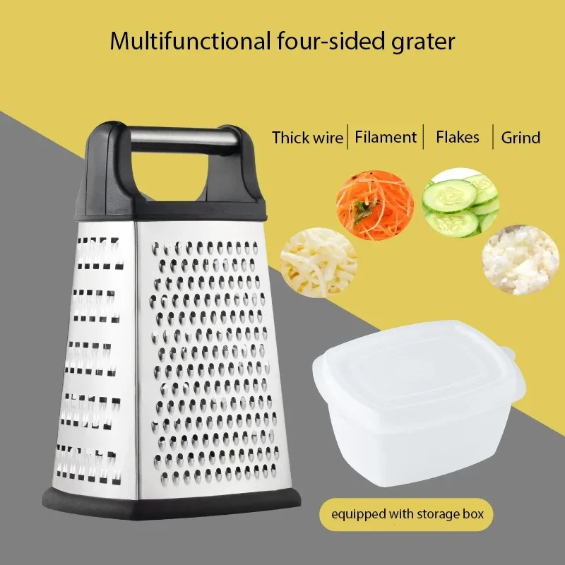 Four-side Box Grater Vegetable Slicer Tower-shaped Potato Cheese Grater Multi-purpose Vegetable Cutter Kitchen Accessories