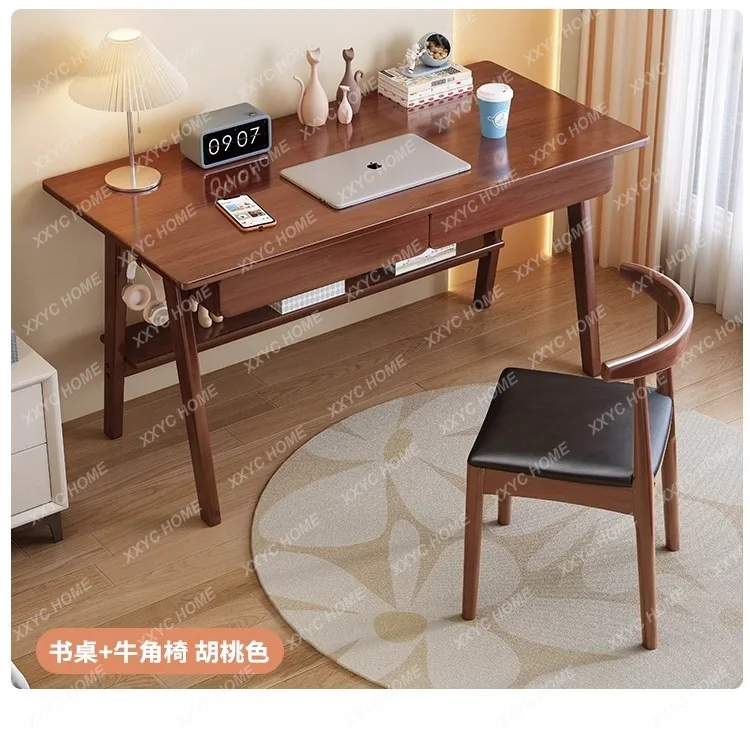 X-S Simple desk Student household solid wood leg table Chair Bedroom writing table HG