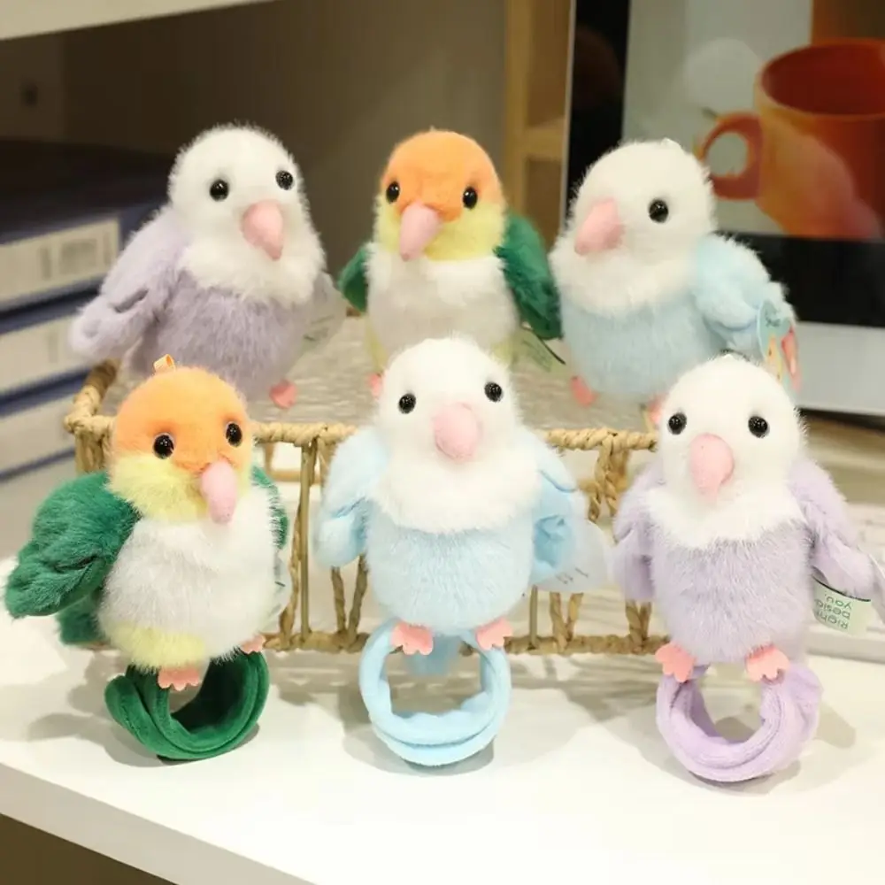 Wristband Bracelet Parrot Clap Circle Toy Stuffed Animal Plush Hand Ring Parrot Key Chain Cartoon Kawaii Slap Snap Wrap