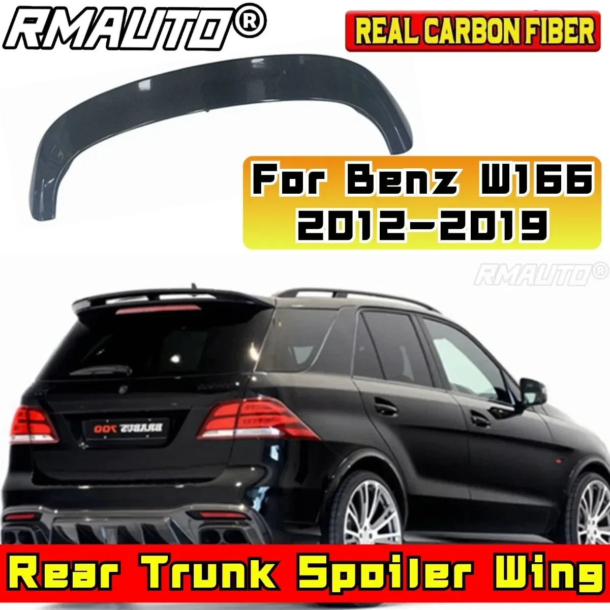 Car Rear Roof Spoiler Exterior Part Car Rear Spoiler Wing For Mercedes-Benz GLE ML-Class W166 GLE350 400 ML350 ML400 2012-2019