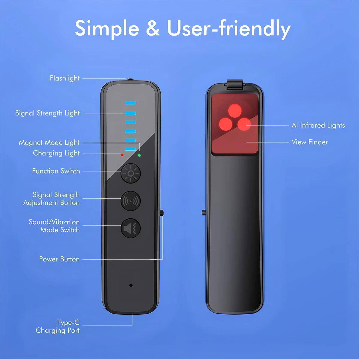 Latest High Sensitivity Anti Spy Detector Hidden Camera Finder RF Signal Magnetic GPS Tracker Detector for Car Hotel Travel Home