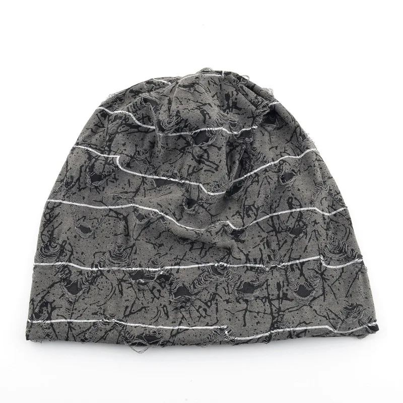 Distressed frayed edge beanie for women, spring and autumn thin versatile hat that makes the face look smaller