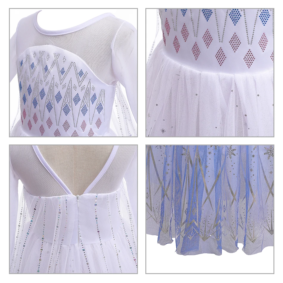 Disfraces de cosplay para niñas, vestidos de princesa Reina de las Nieves, disfraces de carnaval para fiesta de Hallowee