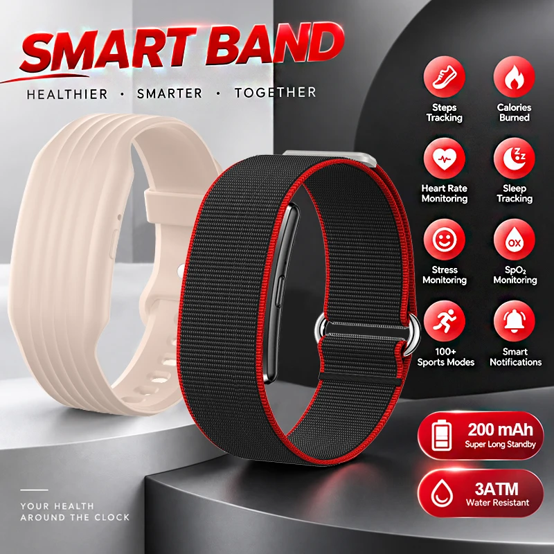 Smart Band No Screen Health Bracelet Heart Rate Blood Oxygen Sleep Women's Health Call Reminder Fitness Tracker Smart Sport Band
