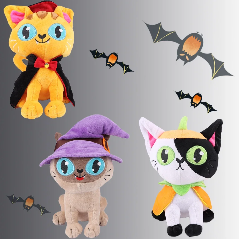 

Kawaii Cats with Capes or Hats Plush Toys Stuffed Animals Pumpkin Cat Plush Children Toys Kawaii Room Decor Christmas Gifts