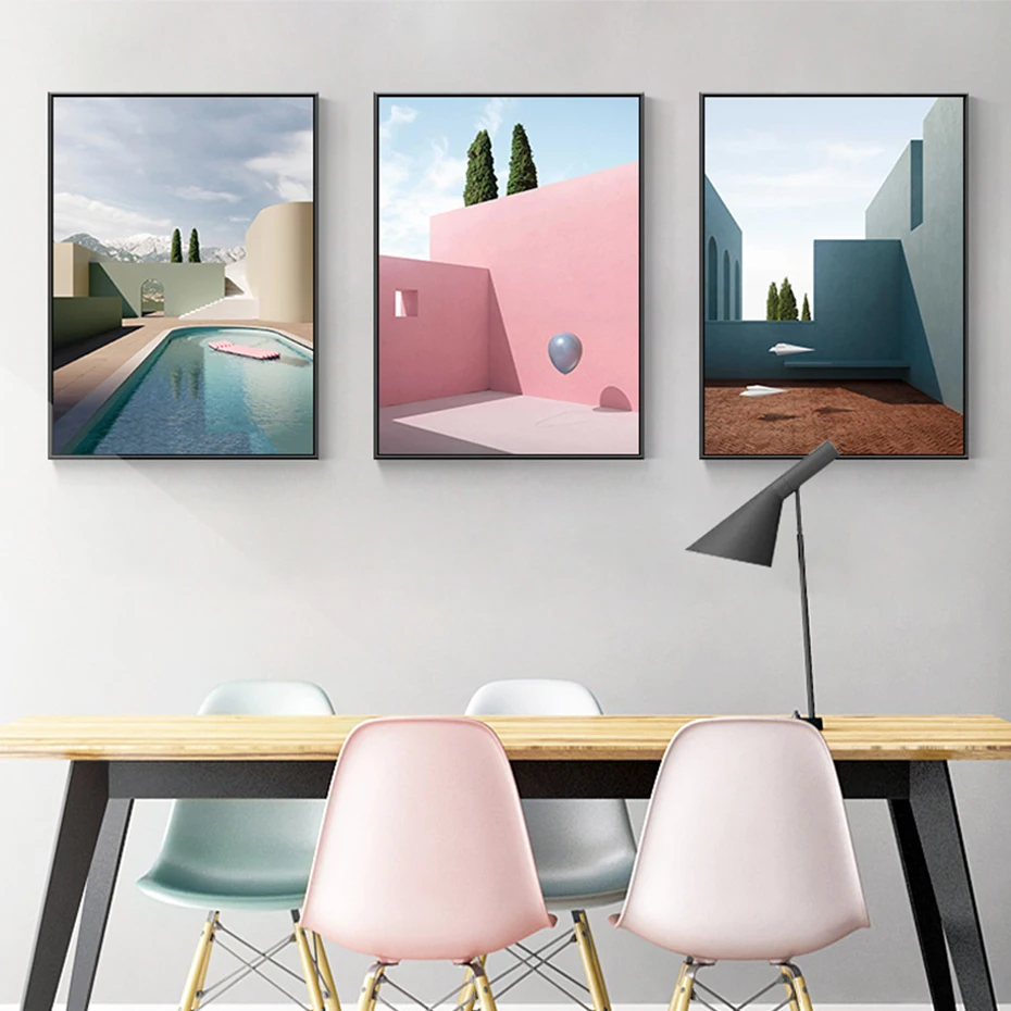 Abstract Still Life Modern Architectural Wall Art Oil Painting Poster Printing Nordic Living Room Home Decoration Wall Painting