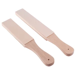 Leather Craft Wooden Handle Knife Sharpener Polish Sharpening Strop Edge Slicker Burnisher 2 Sides Honing Compound Grinding Tool