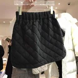 Faldas de Invierno para Mujer, Faldas Vintage acogedoras, línea A, temperamento de moda, sólido, informal, Harajuku, elegante, combina con todo, moda femenina