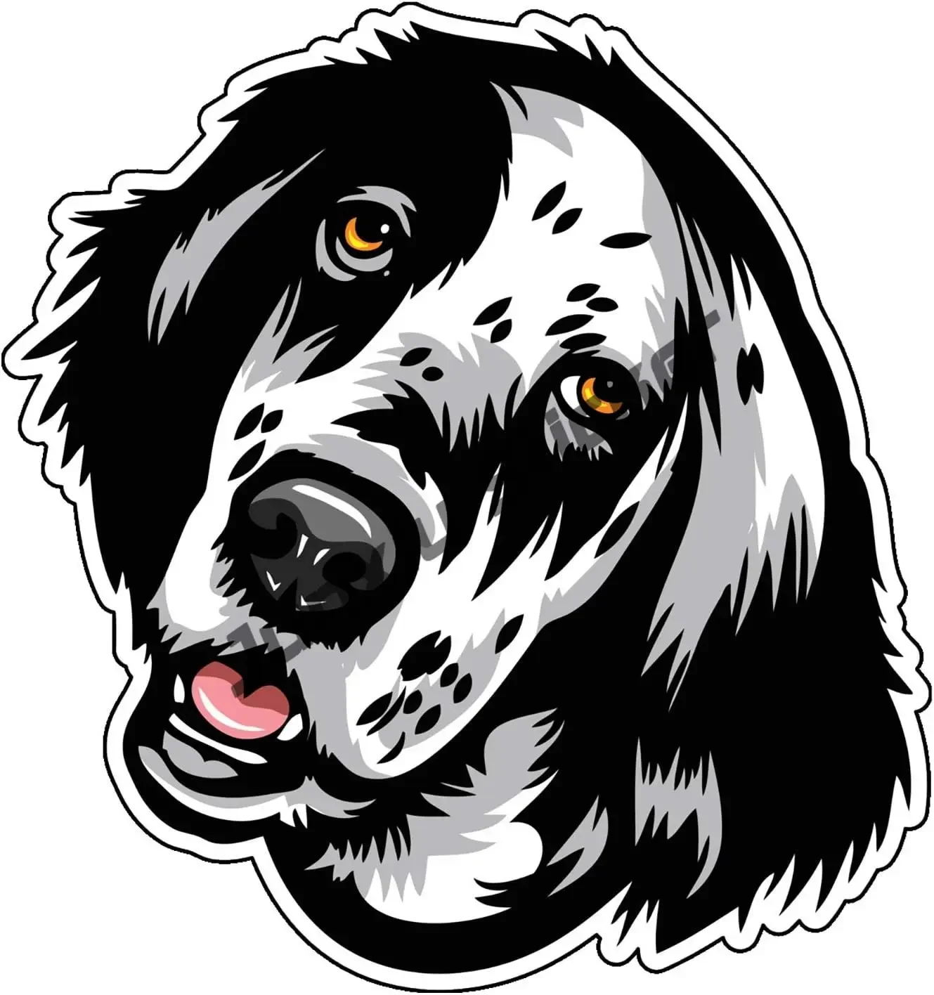 Oval English Setter Mom Decal Smiling English Setter Pet Dog Breed Decal Sticker for Cars Laptops Tumblers Windows Trucks Walls