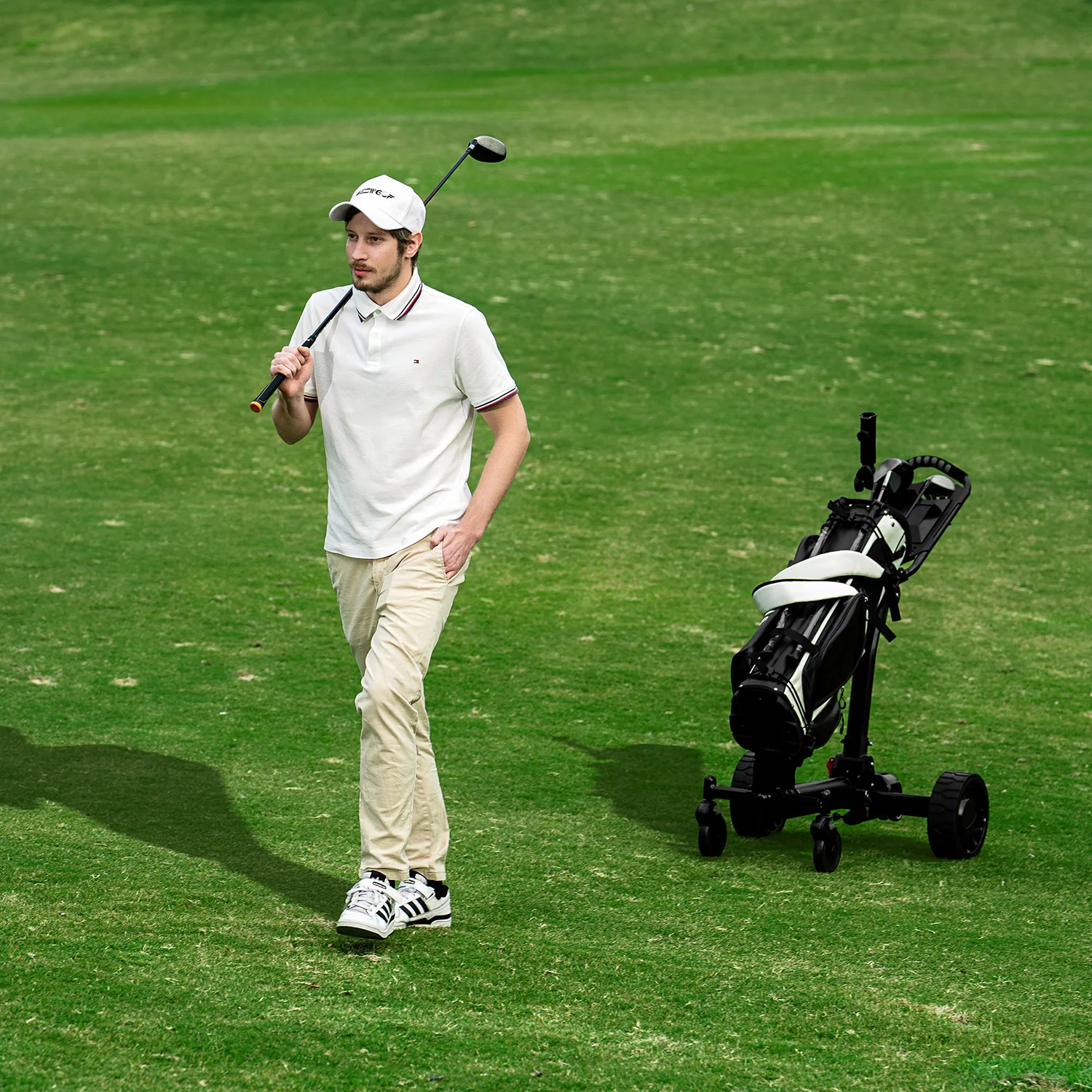 

Auto Follow and Remote Control Golf Electric Cart Radar Auto Follow Golf Electric Trolley