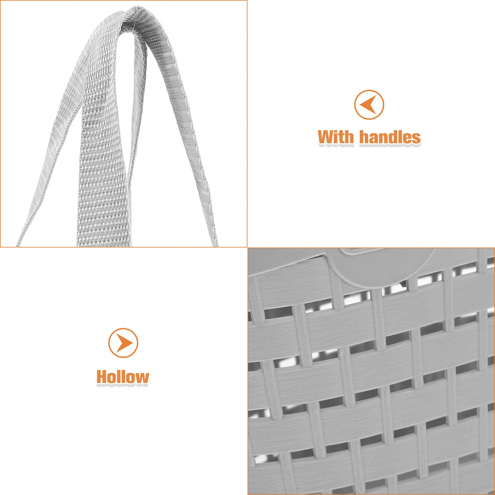 

2Pcs Plastic Laundry Basket Handle Design Clothes Storage Organizer Bathroom Bedroom Laundry Hamper Wear Resistant