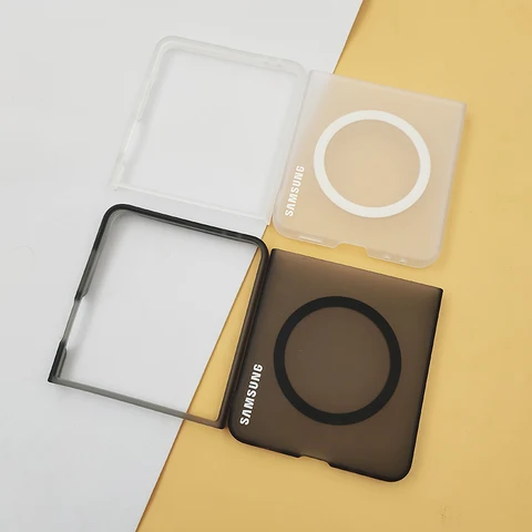Прозрачный магнитный чехол для Magsafe для Samsung Galaxy Z Flip 4 5 6 7 ZFlip7 Flip6 5G, матовый защитный чехол с беспроводной зарядкой