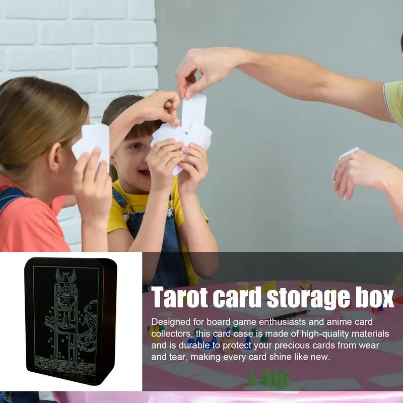 Tarot Deck Case Dustproof Metal Tarot Box Portable Deck Case Multipurpose Game Card Holder Anime Card Box