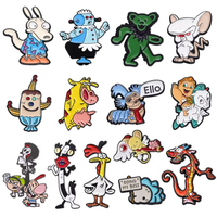 Cartoon Anime Character Enamel Pins Cute Rooster Cow Rat Dog Animal Metal Brooches Lapel Badge Jewelry Gifts For Kids Friends