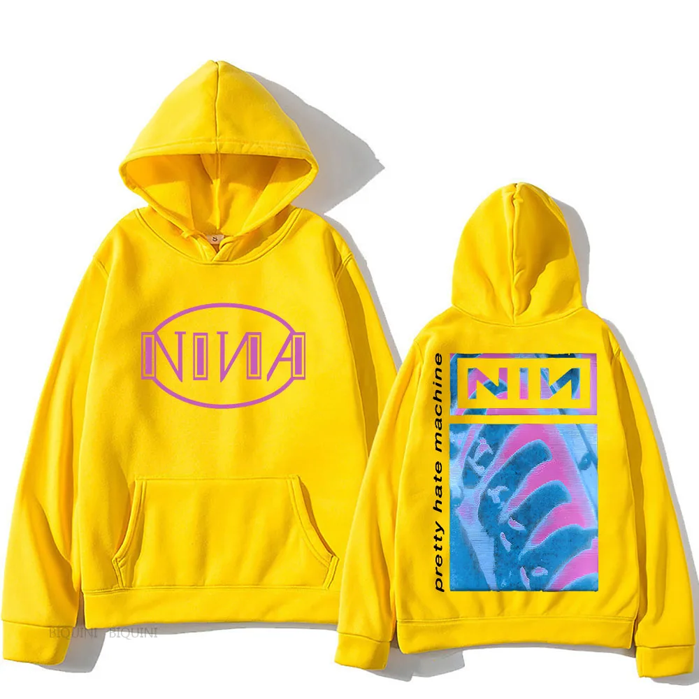 Nine Inch Nails Confirm Hooded Sweatwear Couple Casual Harajuku Punk Sweatshirt With Pocket Fleece Clothing Moletom Soft Hoody