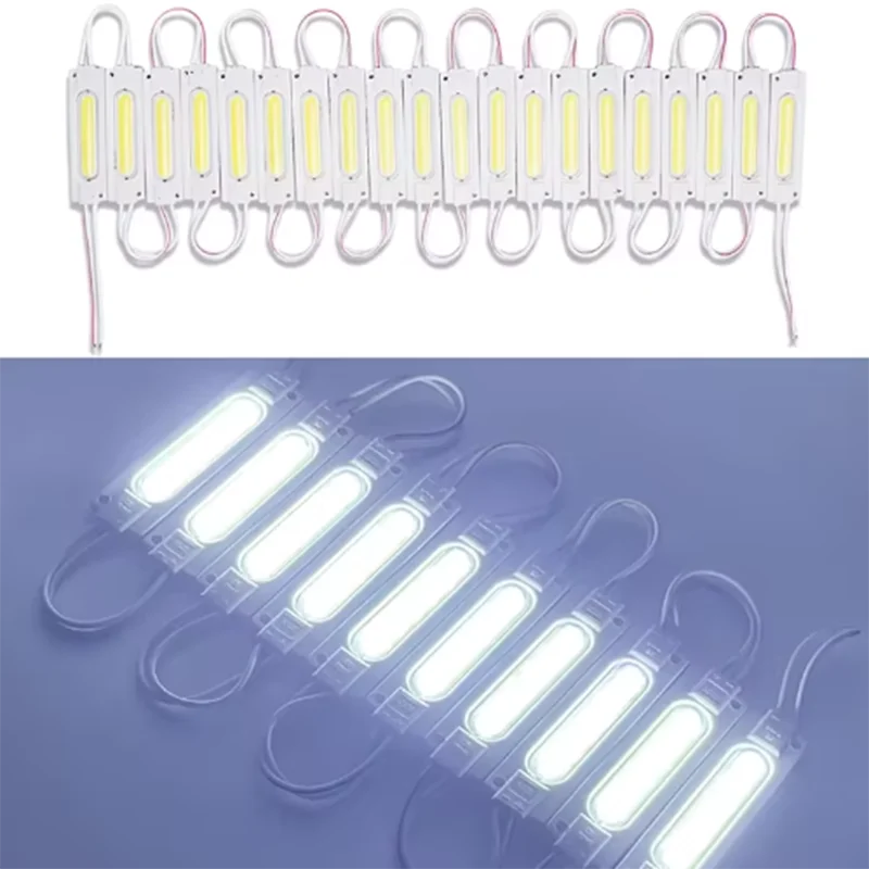 New 20/100pcs/lot Injection with Lens COB LED Module Waterproof LED Back Light Backlight for Sign Channel Letter DC12V 2W IP68