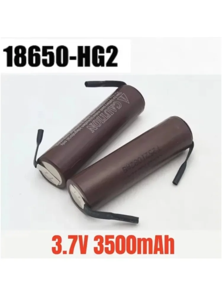 18650 Lithium-Akku 3500mAh 3,7 V 25A HG2 Elektrowerkzeug-Akku 18650 wiederaufladbarer Akku + Nickelblech