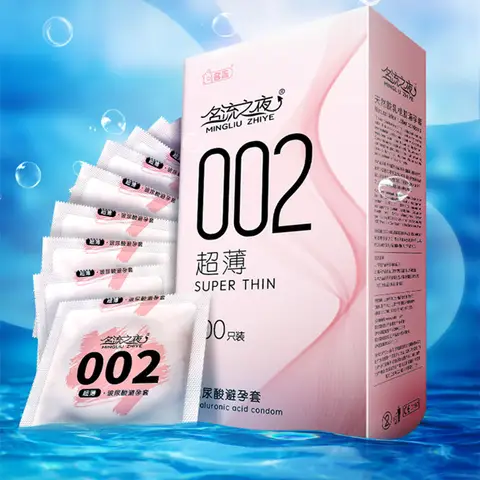 Condón de ácido hialurónico, mangas para pene ultrafinas, látex Natural, condones anticonceptivos suaves, productos eróticos, Juguetes sexuales, 50/100 Uds.