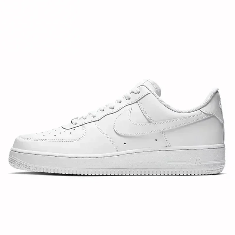 Nike-zapatillas Air Force 1 07 AF1 Essential para hombre y mujer, zapatos de Skateboarding, Mini gancho, amortiguación antideslizante, resistente al desgaste, frijol Mung Ash