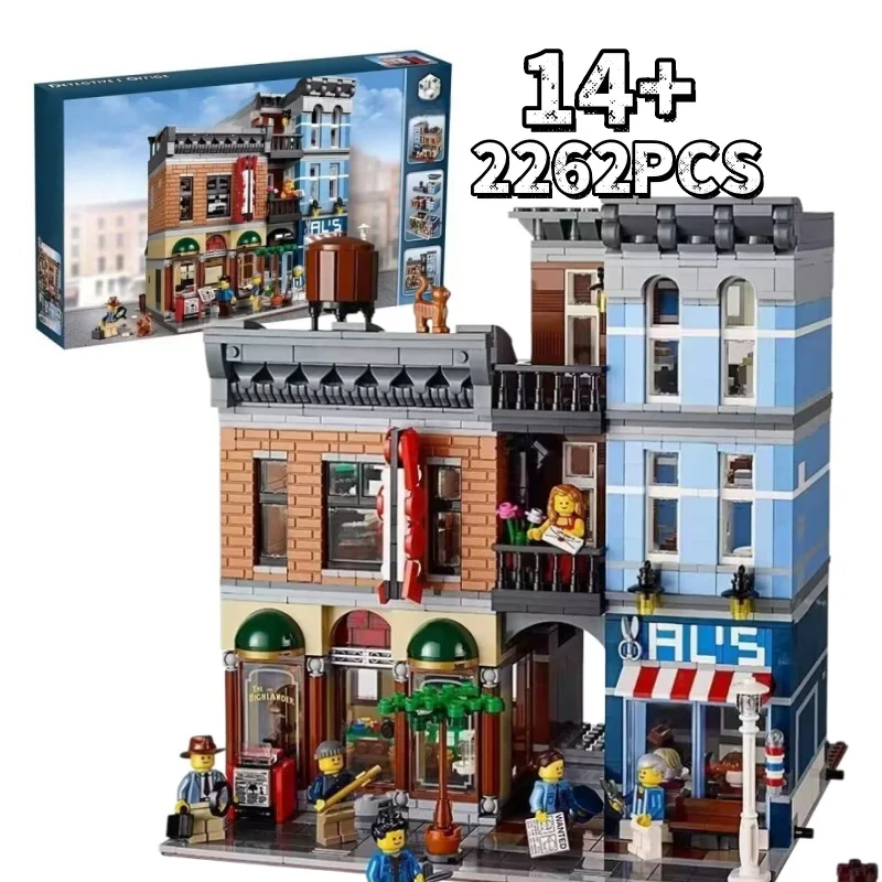 

MOC 2262pcs 10246 Street Views Series Europeanizing Architecture Detective's Office Building Block Toy Birthday Christmas Gifts