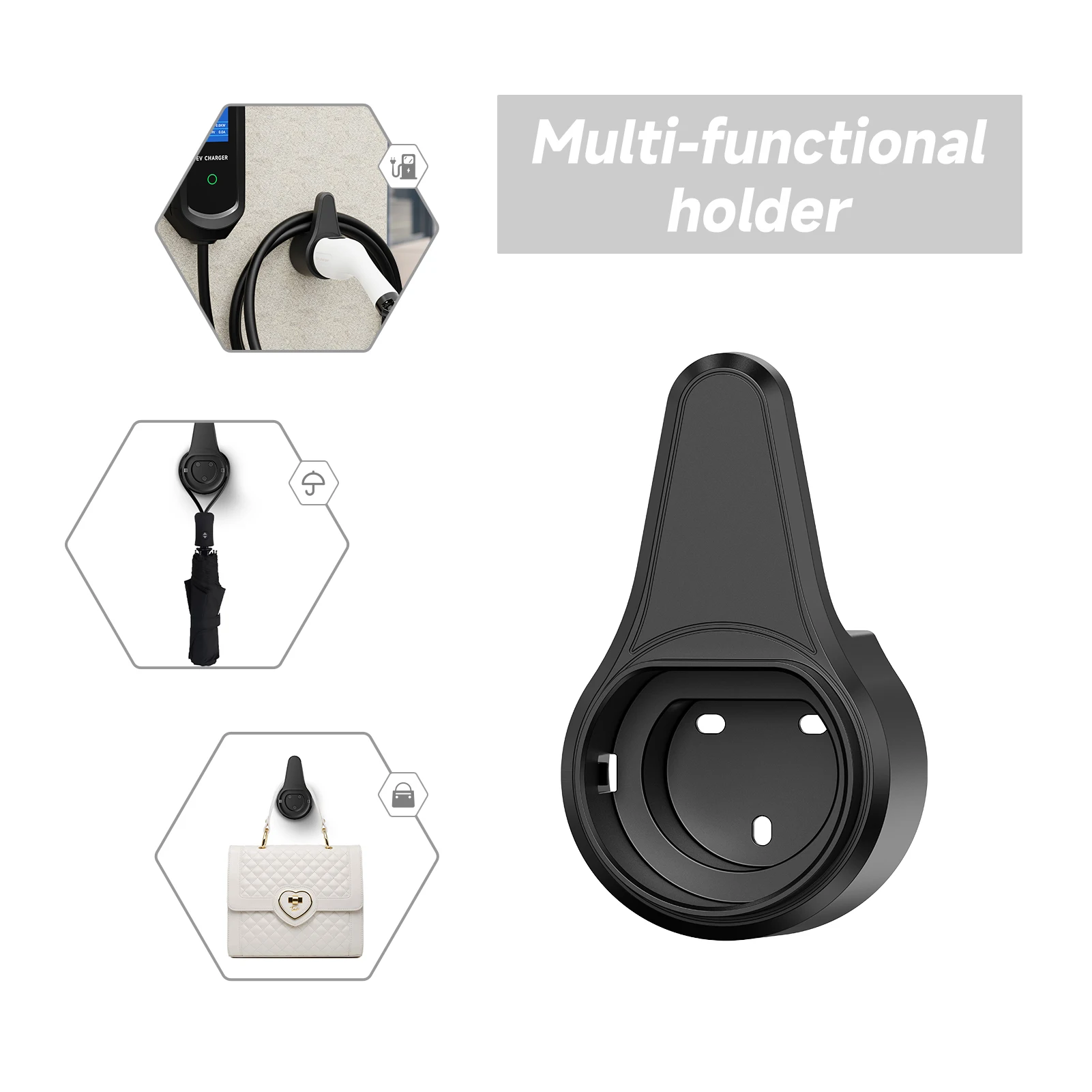 AFYEEV Portable EV Charger Plug Holder Stand For Type1 Type2 GB/T Car Charger Wall Mount Bracket Car Charging Cable Bracket