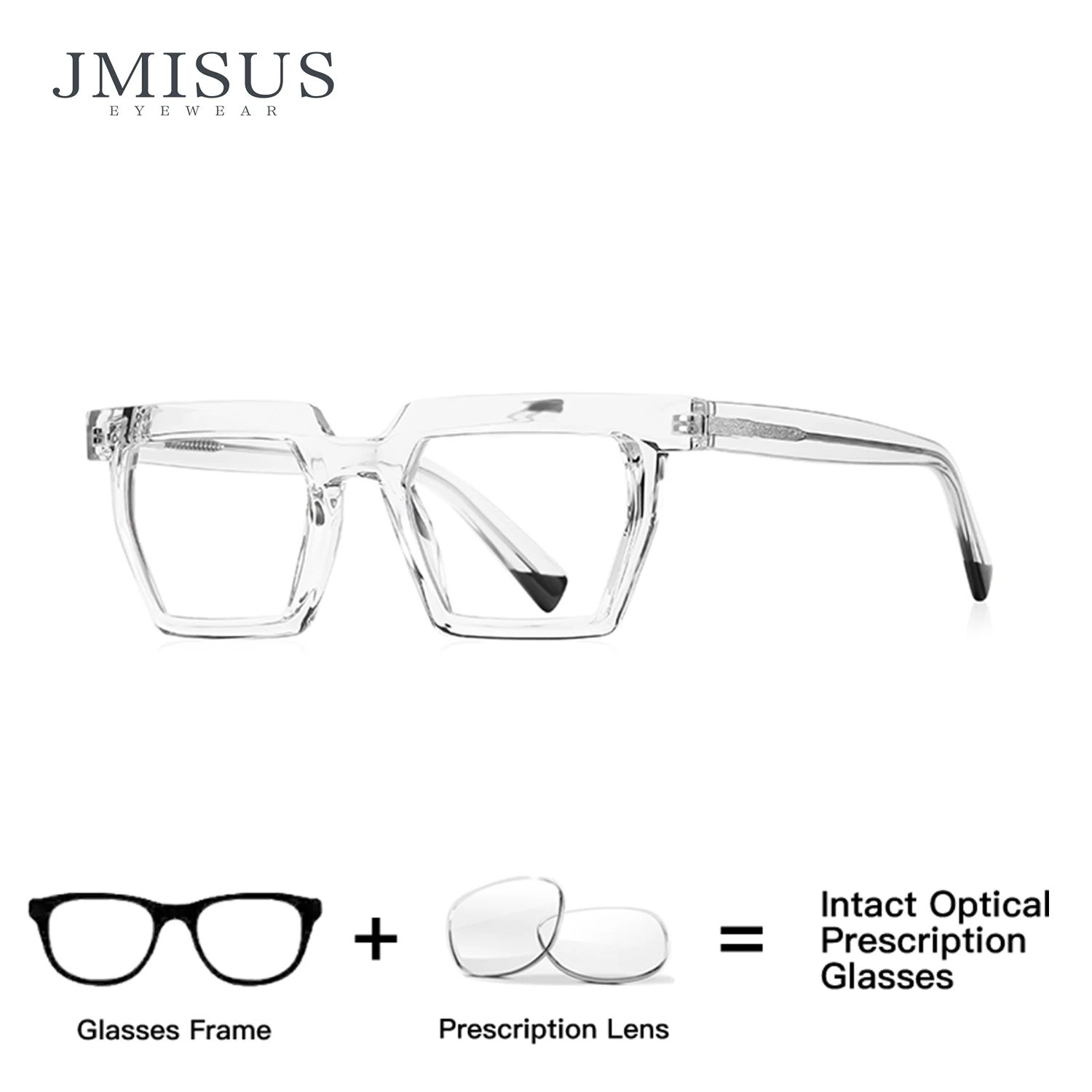 

JMISUS Custom Handmade Acetate Square Prescription Glasses Women Progressive Multifocal Photochromic Gray Brown Optical Eyeglass