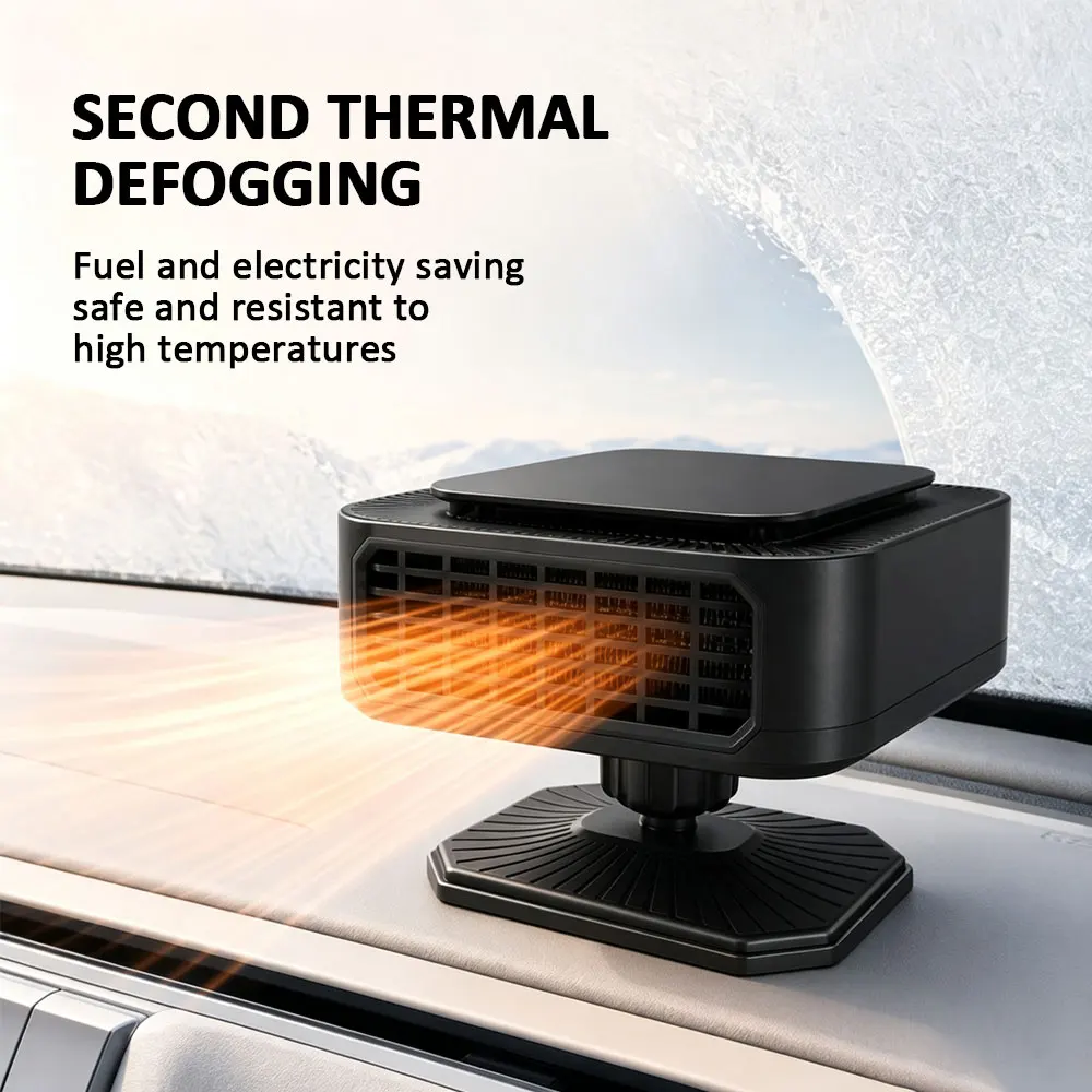 12v Portable Car Heater 120w Efficient Fast Heat Windshield Automatic Defogging Defrost Heater  360° Adjustable Base For Car