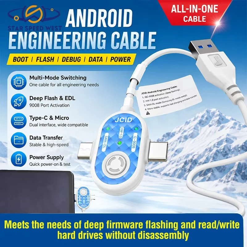 JCID Android Engineering Cable Multi Mode Switching For Samsung DL Qualcomm 9008 HW Port Deep Flashing Nand Read Write