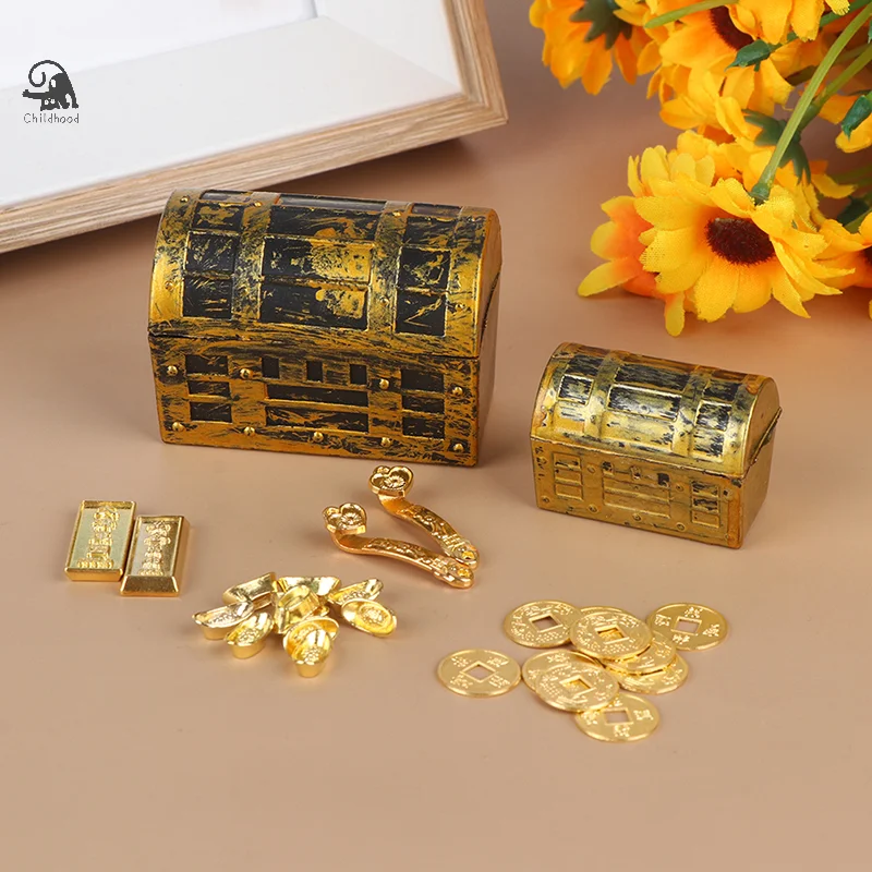 1/2/10pcs Doll House 1:12 Miniature Model Doll House Accessories Mini Ruyi Gold Ingot Gold Bar Copper Coin Model Decoration