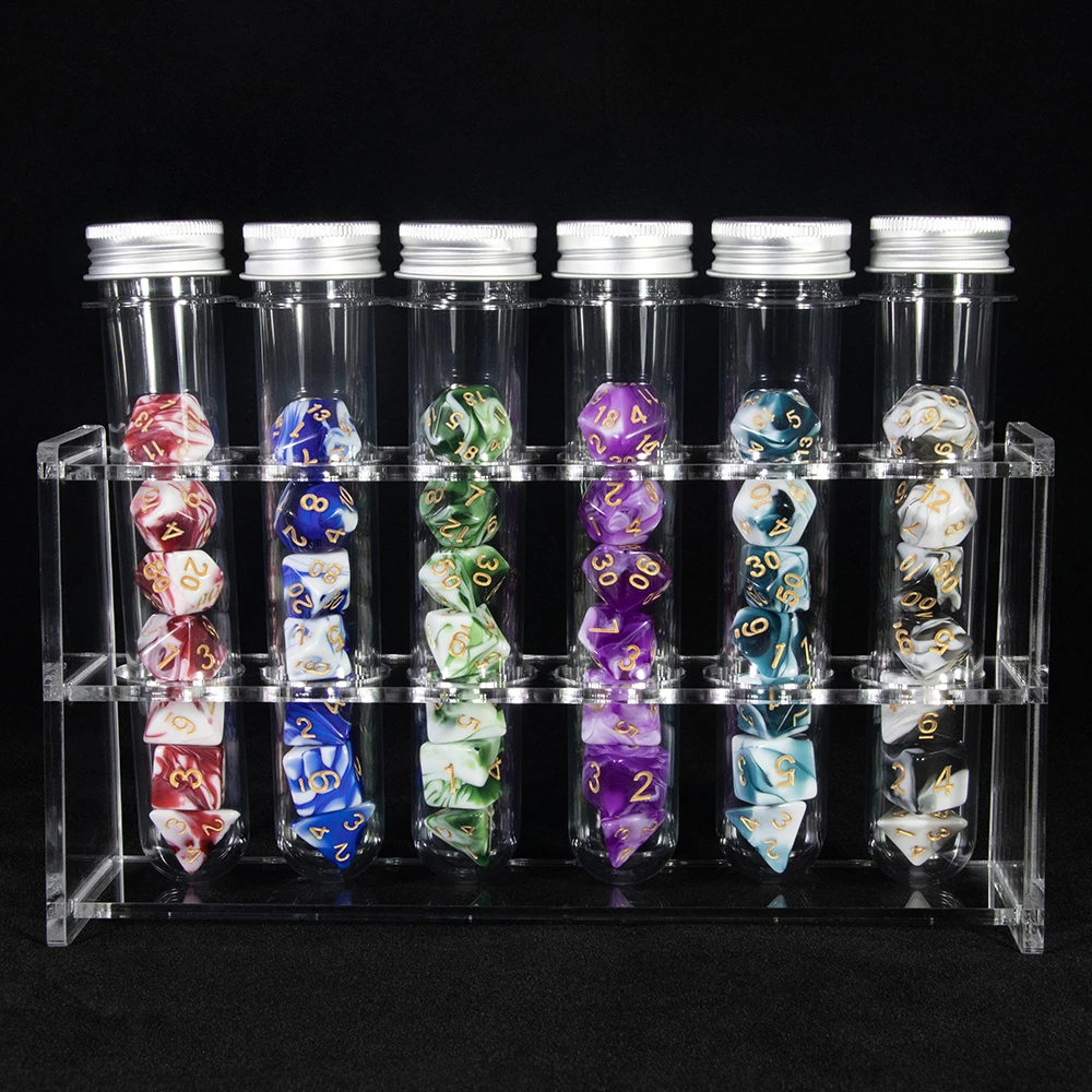

6sets DND Dice Set with Storang Tube - D4, D6, D8, D10, D12, D20 - Perfect for TRPG, D&D, and Board Games