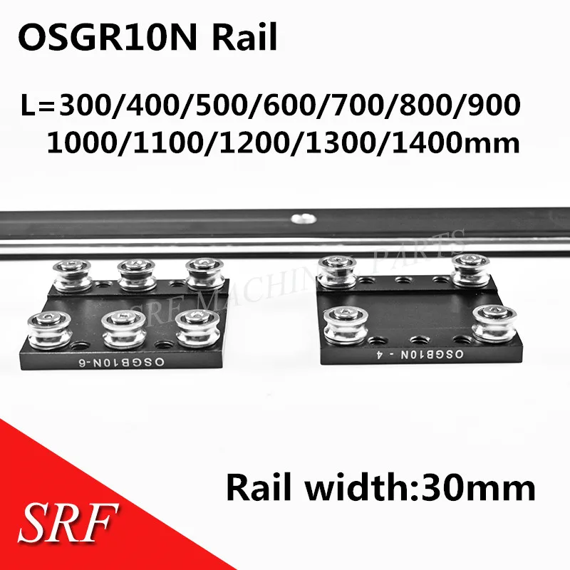 Roller linear guide rail OSGR10N 300 400 500 600 700 800 900 1100 1200 1300 1400mm Double shaft linear rail bearing block