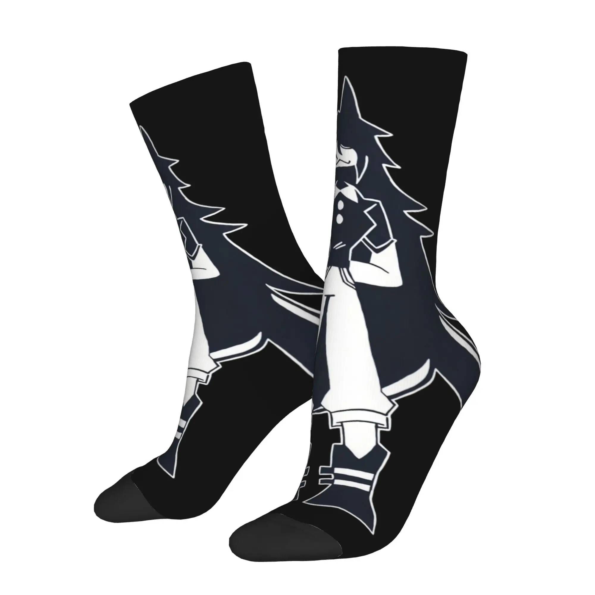 Funny Print Anime M-Miss C-Circle Cartoon   Socks for Men Women Stretchy Summer Autumn Winter  Crew Socks