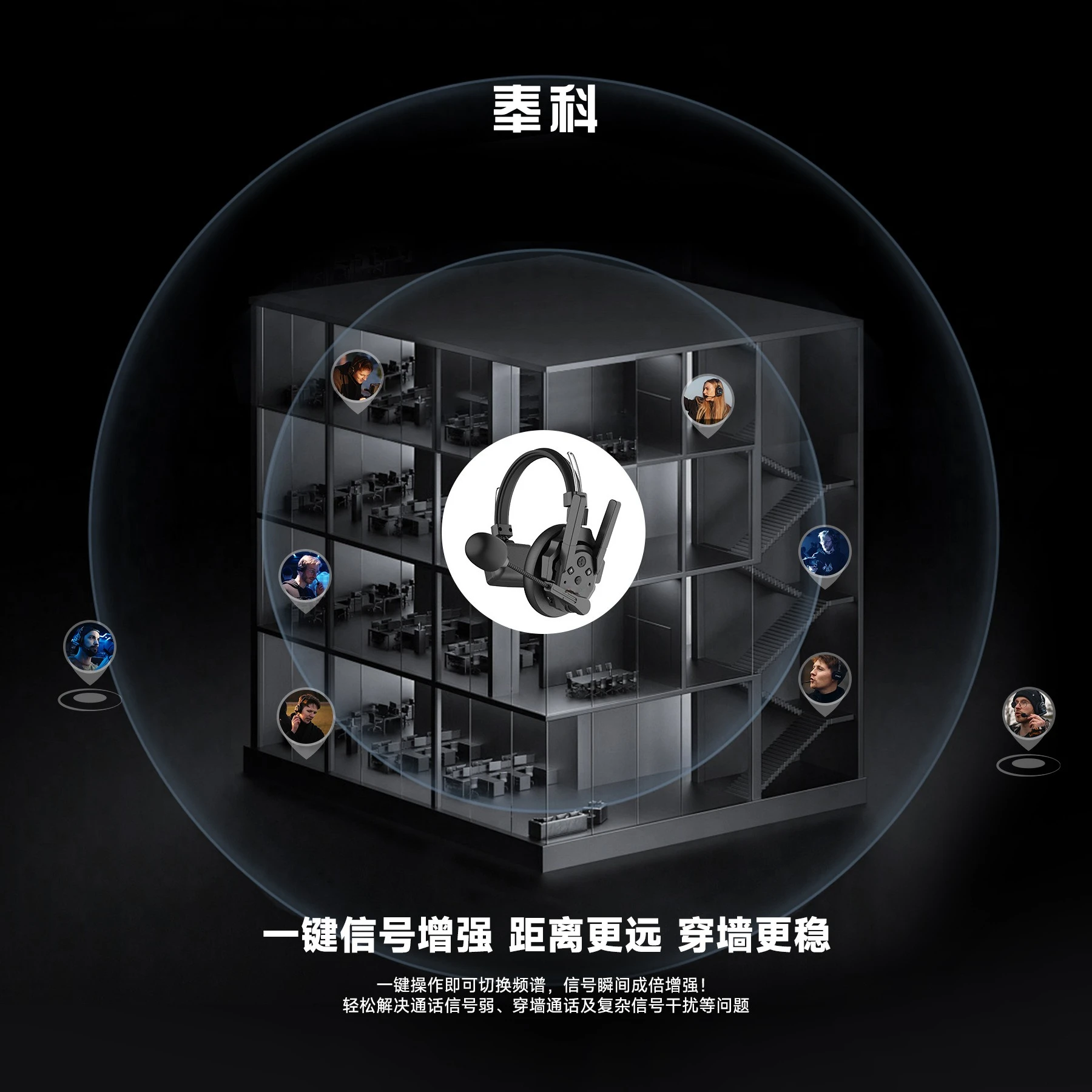 Noise Reduction Wireless Director Call System Headphone Call System Full Duplex